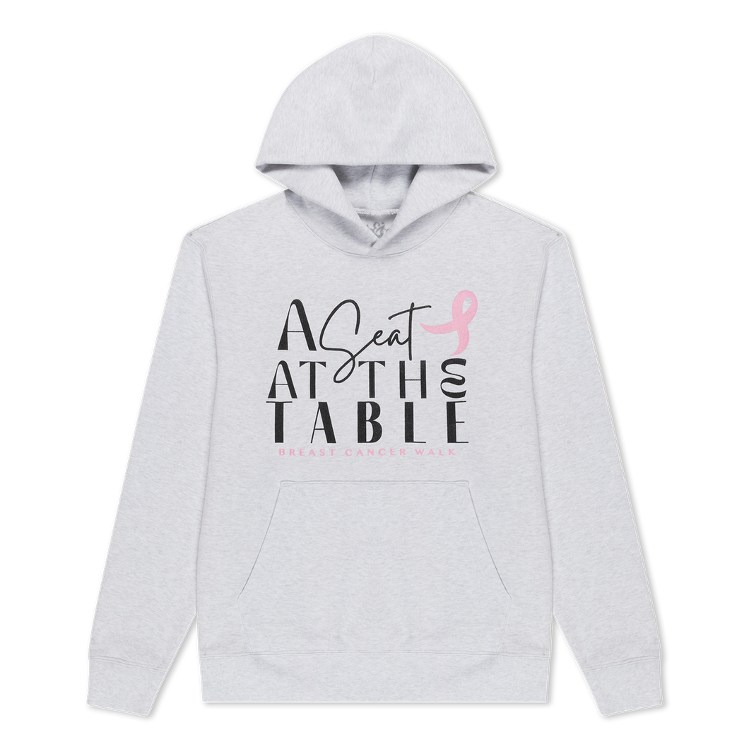 A Seat At The Table Breast Cancer Walk Hoodie (Grey)